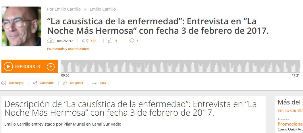 Entrevista a Emilio Carrillo en Canal Sur Radio
