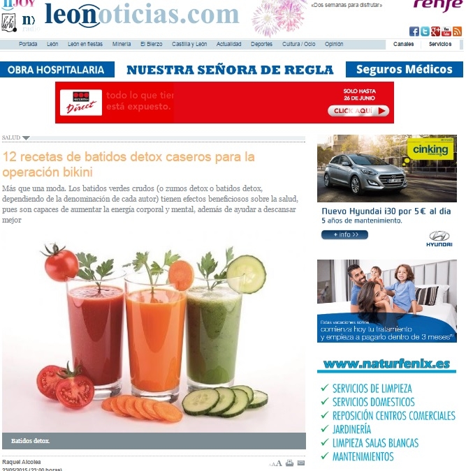 ‘La dieta de los batidos verdes crudos’ en León Noticias